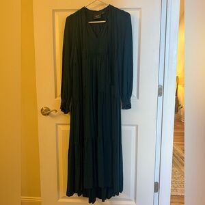 Maeve Anthropologie | Dark Green Long Sleeve Maxi Dress
